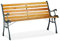 Relaxdays Gartenbank, 2-Sitzer, Holzstreben, Gusseisen, Outdoor, Balkon & Terrasse, Bank HBT 73,5 x 126 x 52,5 cm, natur