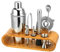 Hochwertiges Cocktailshaker Set, Cocktailmixer Set, 10 Teileig, aus Edelstahl, mit Bambus-Aufbewahrung, inkl. Cocktail-Shaker, Messbecher, Ausgießer, Bar Stößel, Bar Löffel, Eiszange, Öffner, Barmaß