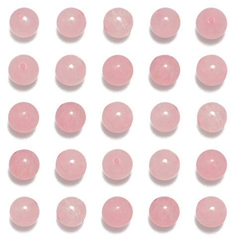 NCB 100PCS 8mm Natural Rose Quartz Beads Gemstone Round Loose Stone Beads Spacer Beads for Jewelry Making with Crystal Stretch Cord (Rose Quartz, 8mm 100Beads)
