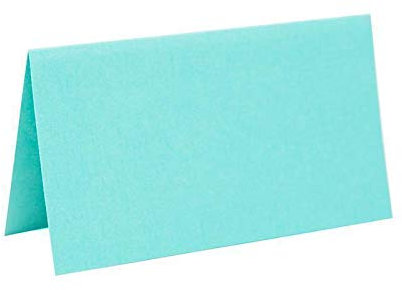 Paper24 je 25 farbige Blanko Tischkarten, Platzkarten 5x9 cm in Mint