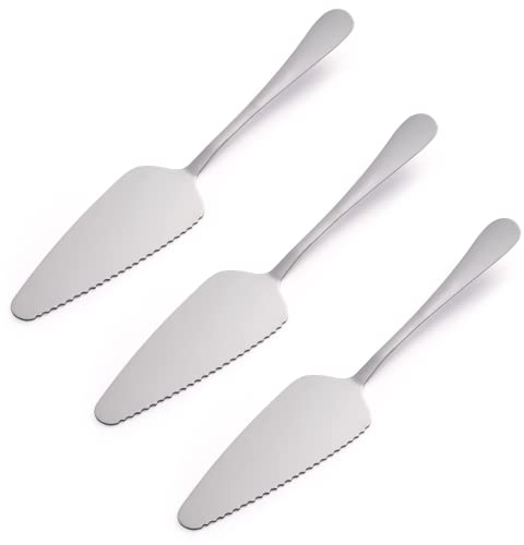 WIFUN 3PCS Cake Slice and Pie Server, Stainless Steel Cakeslicer and Cakecutter with Serrated Edges for Pizza Fruit Cutting