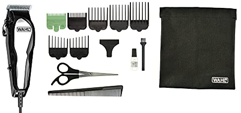 WAHL Baldfader, cortapelos para hombres, cable, longitudes precisas, 8 peines, cuchillas de precisión autoafilables, de pelo corto