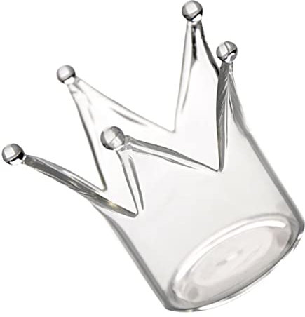 NUOBESTY Zarte Krone Glas Kerzenhalter Home Decor Romantische Leuchter für Hochzeit Party