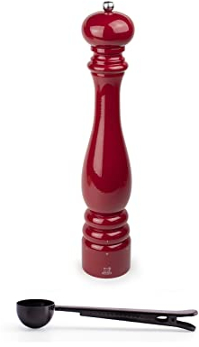 Peugeot Paris u'Select 16-inch Pepper Mill Gift Set, Passion Red - With Stainless Steel Spice Scoop/Bag Clip