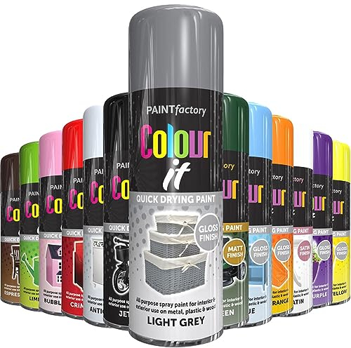 AlezyB - Light Grey 400ml All Purpose Spray Paint | Use on Metal, Wood, Plastic and Multipurpose Aerosol Professional Quality Perfect Finish, for Interior Exterior and Excellent Coverage