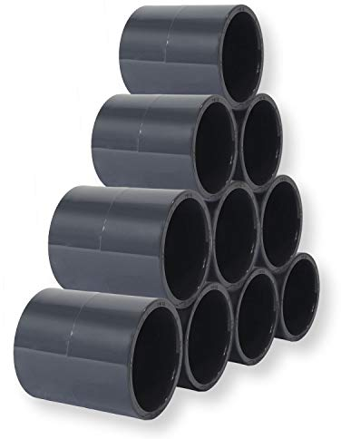 PVC Fitting Klebemuffe Ø 50mm PVC-U Muffe Rohrverbinder Rohr Schlauch Klebefitting zum verkleben, Qualität aus Europa, Menge: 10 Stück