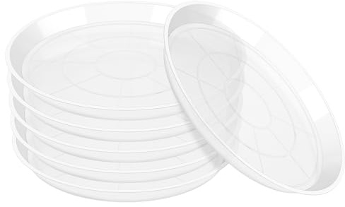 OUPSAUI Untersetzer für Topfpflanzen, 6 Stück, transparent, für drinnen und draußen, großer Kunststoff-Geschirrsauger, Wassertropfschale für Topfpflanzen, Blumen, 50,8 cm