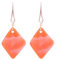 ZARZAMORA Pendientes Resina y Gancho Chapado en Oro de 24 quilates - Aretes Colgantes Mujer en Forma de Rombo Colores Intensos y Festivos - Regalo Original (Naranja)