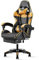 Sunon Gaming Stuhl Bürostuhl Chefsessel Ergonomische Gaming Stuhl Drehstuhl Chefsessel mit leise Rolle, Atmungsaktiver Netzstuhl, klappbare Armlehnen, mit Verstellbarer Kopfstütze Gold