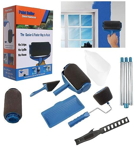 XSYCYM Senza Cuciture Rullo per Pittura 15pz Professionale Rotolo di Vernice con Serbatoio per Imbiancare Pareti e Soffitti