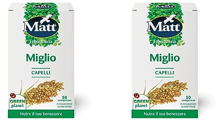 Matt Integratore Miglio, Integratore Alimentare per Il Benessere di Capelli e Unghie, 50 Compresse (Confezione da 2)