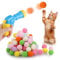 Zocipro 100 Stück Katzenspielzeug Ball Pistole,Interaktives Katzenspielzeug Mit Kunststoff Startwerkzeug,Interaktives Spielzeug für Katzen Indoor,Cat Toy Ball (30mm)