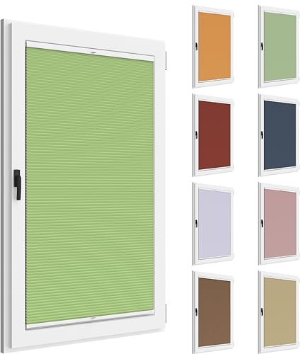 NIBLO Wabenplissee zum Bohren Faltrollo für Fenster nach Maß Doppel Jalousie in der Glasleiste Thermo Blickdicht Rollo Farben (mit Schrauben, Breite 121-150cm, Höhe 25-130 cm)