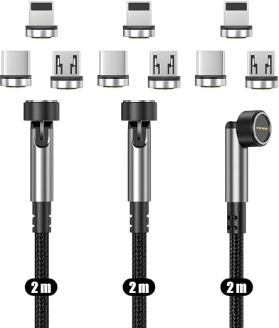 N. NETDOT Ladekabel, 3in1 Schnellladung Gen12 Telefonladegerät und Datenübertragung Ladegerät für Micro-USB, USB-C und i-Produkt - 2m / 3 Pack