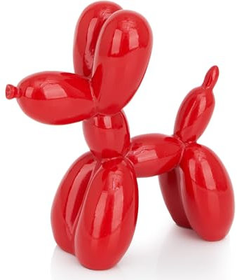 AMOIENSIS Palloncino - Scultura per cani, 10 cm, vivace e versatile, piccola decorazione per mensola, colore: rosso