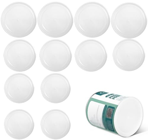 SSKHE Lot de 3 tailles 12 pièces Couvercles de Conserve,Couvercle Pour Pot de Yaourt,Plastique Couvercle anti poussière pour boîtes,alimentaires Domestique Peut Couvertures(12pièces)