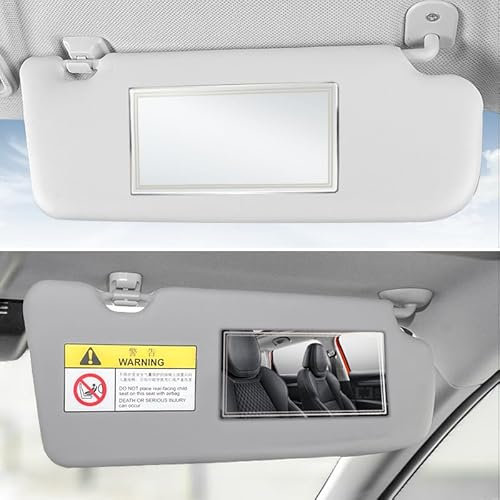 Miroir de courtoisie HD pour Pare-Soleil de Voiture, Miroir Portable Auto-adhésif en Acier Inoxydable pour siège arrière, Miroir de courtoisie Universel pour Voiture