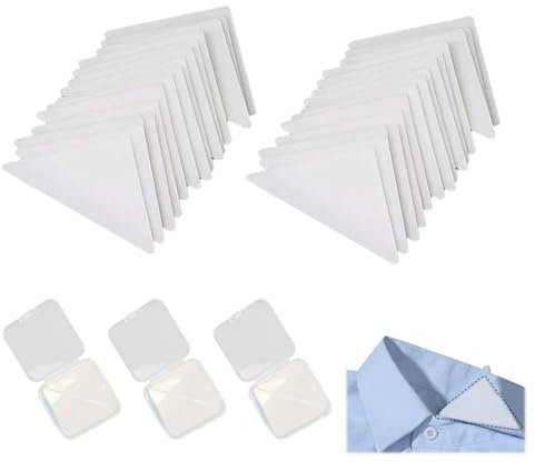 Bettinay 150PCS Thickened Shirt Collar Stiffeners Stickers, PVC Collar Edge Anti Warping Shaper for Men Women White