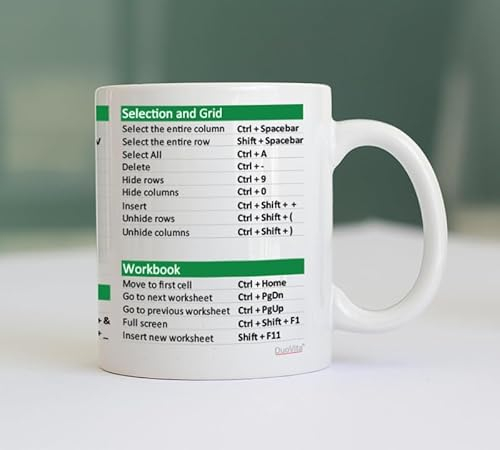 Hospitrix Excel Mug, Group Excel Shortcut Coffee Mug, Excel Cheat Sheet Mug, Accounting Student Mug, Senior Accountant, Cpa Gift Coffee Mug, Colleague Friend S2