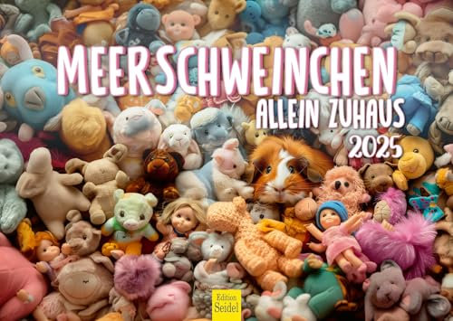 Edition Seidel Premium Kalender Meerschweinchen allein Zuhaus 2025 Format DIN A3 Wandkalender Tierkalender Tiere Haustier Nager