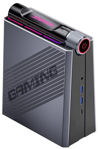ACEMAGIC Mini Gaming PC Ryzen 9 6900HX+ AMD Radeon 680M (up to 4.9GHz) Mini Computers 32GB DDR5 1TB NVMe SSD Mini PC [3 Modes/RGB Lights] Mini Desktop Computer/WiFi6/BT5.2/4K UHD