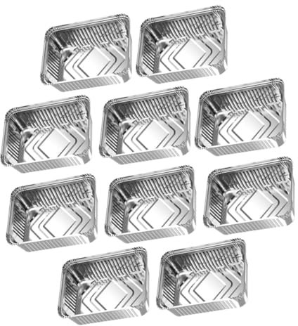 COLLBATH 10 Pezzi Di Teglie in Carta Stagnola Per Griglia Contenitori Per Alimenti Multiuso Accessori Per Barbecue Per Forno A Microonde E Friggitrice Ad Aria