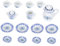 Juego de tazas de té en miniatura, 15 piezas de té en miniatura 1:12 Cocina de casa de muñecas miniatura Porcelana Flor Tetera Colección Decoración (A)