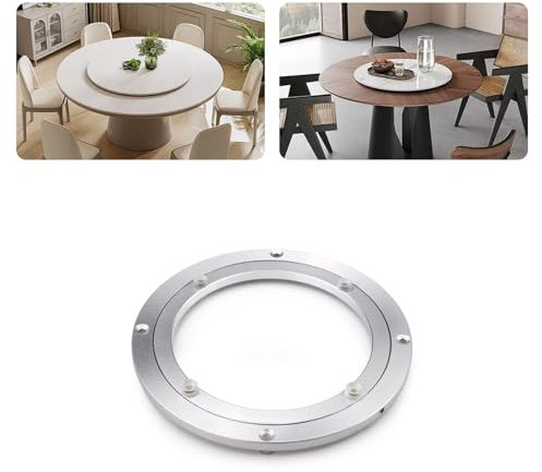 Lazy Susan Hardware, Smooth Rotating Lazy Susan Turntable Bearing Base, Heavy Duty Aluminium Alloy Swivel Plate for Dining Table, Cabinet, Serving Tray (12cm)