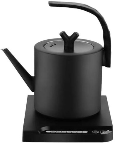 Intelligent Thermostatic Kettle - 1L Stainless Steel Electric Tea and Coffee Kettle, 7 Temperature Adjustment, Rapid Boiling, Anti-dry Burning Protection Black