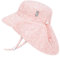 Jan & Jul Mädchen Schnell trocknender Sonnenhut mit Nackenschutz für Schwimmen, Xplorermütze für Kinder (XL: 5-12 Jahre, Pink Prairie)