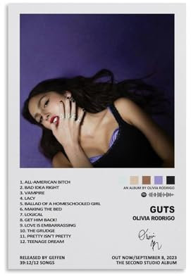 Wandkunst Olivia Musik Rodrigo Album, Poster, Musikposter für Zimmer, ästhetische Leinwand, Wandkunst, Schlafzimmerdekoration, 30 x 45 cm