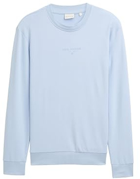 Tom Tailor Herren 1047784 Crewneck Sweatshirt mit Logo-Print