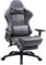 Dowinx Gaming Stuhl Bürostuhl Ergonomischer PC-Stuhl mit 4D Armlehnen und Massage Lendenwirbelstütze, Racing Stil PU Leder Hohe Rückenlehne Verstellbarer Drehsessel mit Fußstütze (Grau)