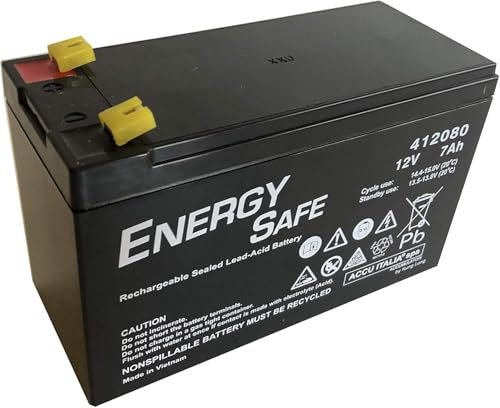 ENERGY SAFE 12 V 7 Ah batería AGM recargable para ups, centrales antirrobo, centrales de lucha contra incendios