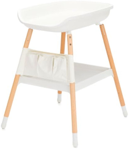 Fillikid Wickeltisch Exclusiv | Mobiler Wickeltisch | Wickelkommode mit Wickelauflage | Wickelkombination, Herausnehmbare Abwischbare Auflage, Praktische Seitliche Ablage, Holzbeine für Stabilität