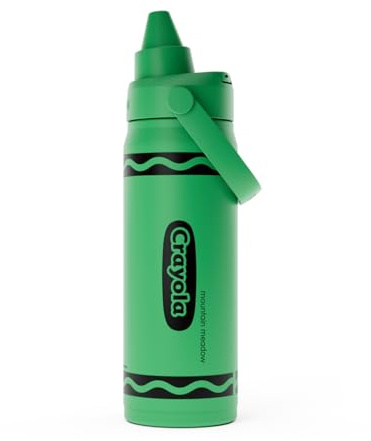 CamelBak Crayola Chug Stainless Steel Water Bottle 16oz, Mountain Meadow | Vacuum Insulated Steel, Spill Resistant Chug Lid, Durable Stainless Steel, Protective Silicone Base, Easy Carry Design