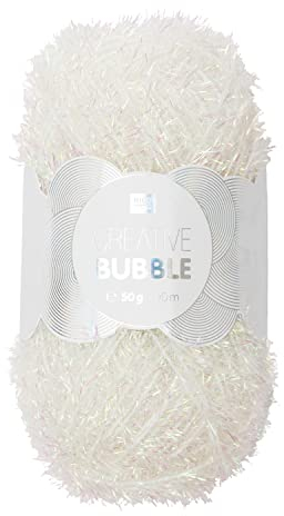 50g Creative Bubble - Farbe 013 - weiß irisierend - das innovatives Schwammgarn