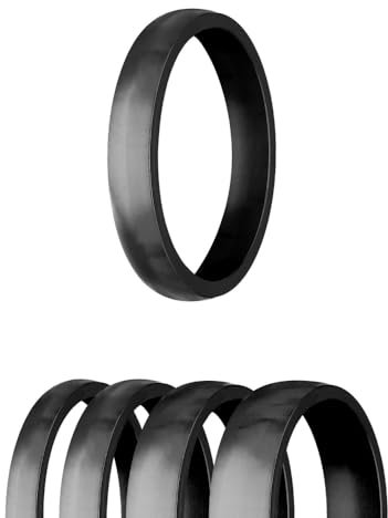Treuheld® | Ring aus Edelstahl | Schwarz | Ringgröße 52 | Breite 2mm | Damen & Herren | Matt/Frosted | Freundschaftsring Verlobungsring Ehering