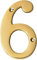 eSplanade Targhetta numerica adesiva in ottone da 10,2 cm, numero civico per casa, hotel, numero da 0 a 9 (6 (sei)