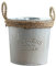 Sobotoo Vintage Metal Tin Flower Bucket Plants Herb Vases Pot Container Watering Can Planter Gardening Bucket Home Garden Decoration (C)