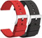 TStrap Montre Bracelets Silicone 22mm - Bracelet de Montre à Dégagement Rapide Caoutchouc Noir Rouge Hommes Femmes Sport - Bracelets de Montres étanche pour Smartwatch Boucle Argent - 18mm 20mm