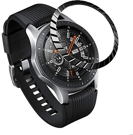 AISPORTS Bague de Lunette Compatible avec Samsung Gear S3 Frontier/Classic Bezel, Anti-Rayures en Acier Inoxydable Lunette en Métal Styling Cadran Housse de Protection pour Samsung Galaxy Watch 46mm
