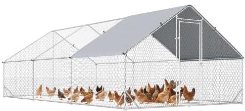 PawHut Pollaio da Esterno XXXL 3x6x2m Serratura 12-18 Polli Anatre Conigli | Pollaio Ovaiole per Galline Esterno, Telaio Zincato, Rete Esagonale, Copertura Anti-UV Impermeabile, Giardino Fattoria