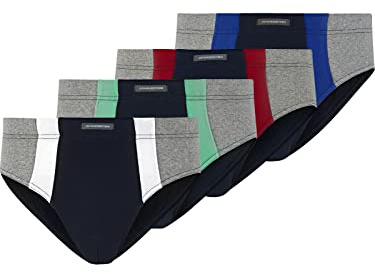 Jan Vanderstorm Herren 4er Pack Sportslip Finnbarr Unterhose | Reine Baumwolle | Große Größen L - 7XL dunkelblau, 09