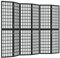6 teilig Paravent Faltbarer, Raumteiler Spanische Wand mit Streben aus Holz, Sichtschutz Raumtrenner Trennwand Stellwand Sichtschutzwand Home Office Deko, 240x170 cm Schwarz