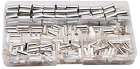 Wlauqueta 240 StüCke Draht Kupfer Crimp Fitting Aderend HüLsen, AWG 4,6,8,10 Nicht Isoliertes Kabel GehäUse Aderend HüLsen Pin Kabel Ende Terminal Satz