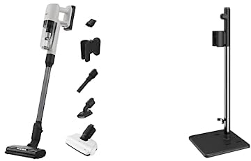 AEG HYGIENIC AP71HB14SH Akku Staubsauger kabellos & AZE164 Ladestation/stielstaubsauger beutellos/leise/umweltfreundlich/handstaubsauger akku / 50 min Laufzeit/leicht/Tierhaare/weiß