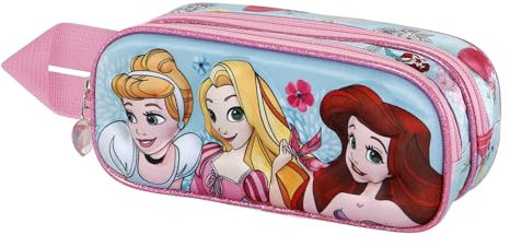 Disney Princesas Disney Adorable-Estuche Portatodo 3D Doble, Azul, 22 x 9,5 cm
