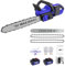 Electric Chainsaw with Battery & Charger, 16Inch Bar Length, 10m/s Chain Speed, 21V Cordless Chainsaw Battery Powered with Auto-Oiler, Auto Chain Tensioning for Cutting of Wood, Trees and Branches