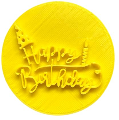The Cookie Cutter Hub Happy Birthday Hut & Kerze Ausstechform Präge/Stempel für Cupcakes Fondant Zuckerguss Ton Kuchen Backen Dekoration